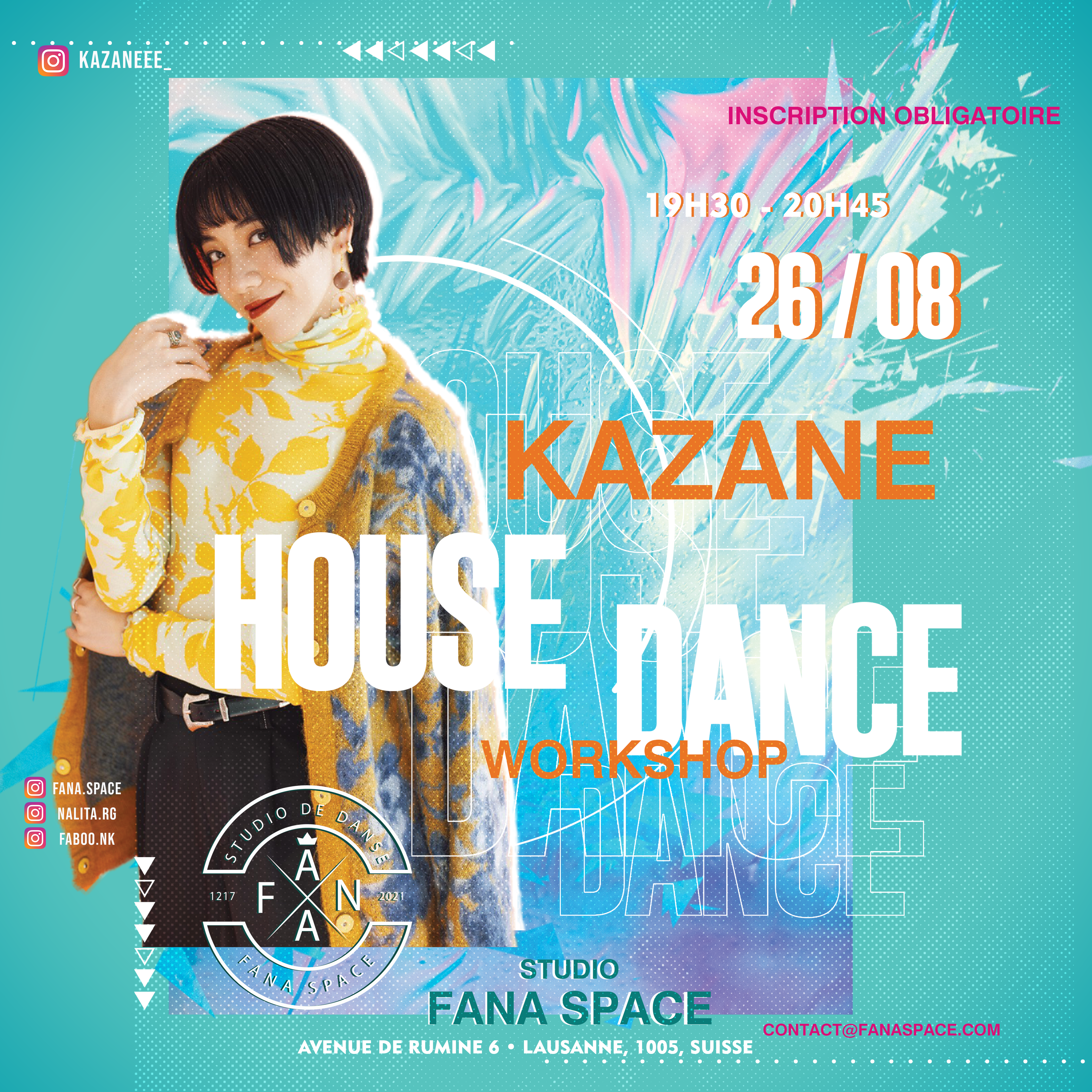 stage house dance kazane lausanne fana fanaspace faboo nalita dance danse ecole de danse cours de danse